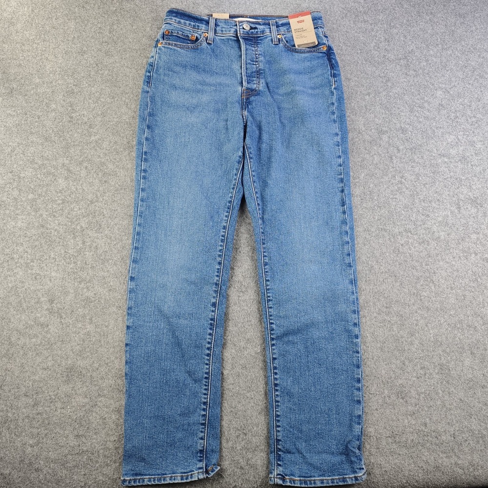 Levis Wedgie Straight Jeans Women's 29x28 Blue Medium Wash High Rise Denim NWT